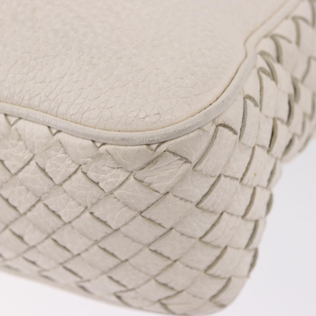 BOTTEGA VENETA INTRECCIATO Shoulder Bag Leather White Auth 200902