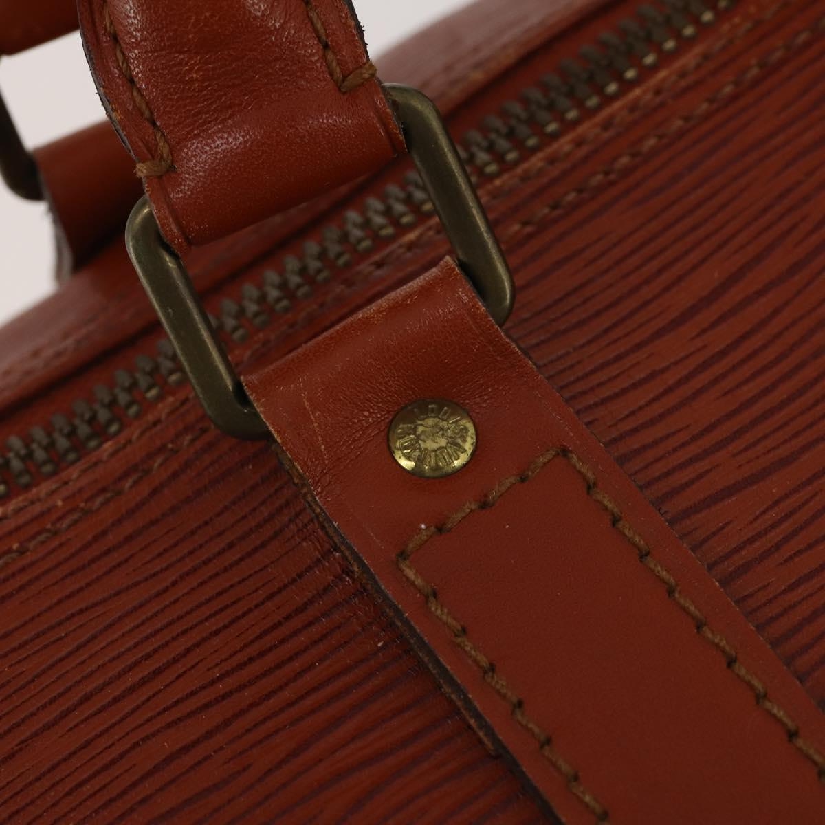 LOUIS VUITTON Epi Keepall 50 Boston Bag Brown M42968 LV Auth 200906