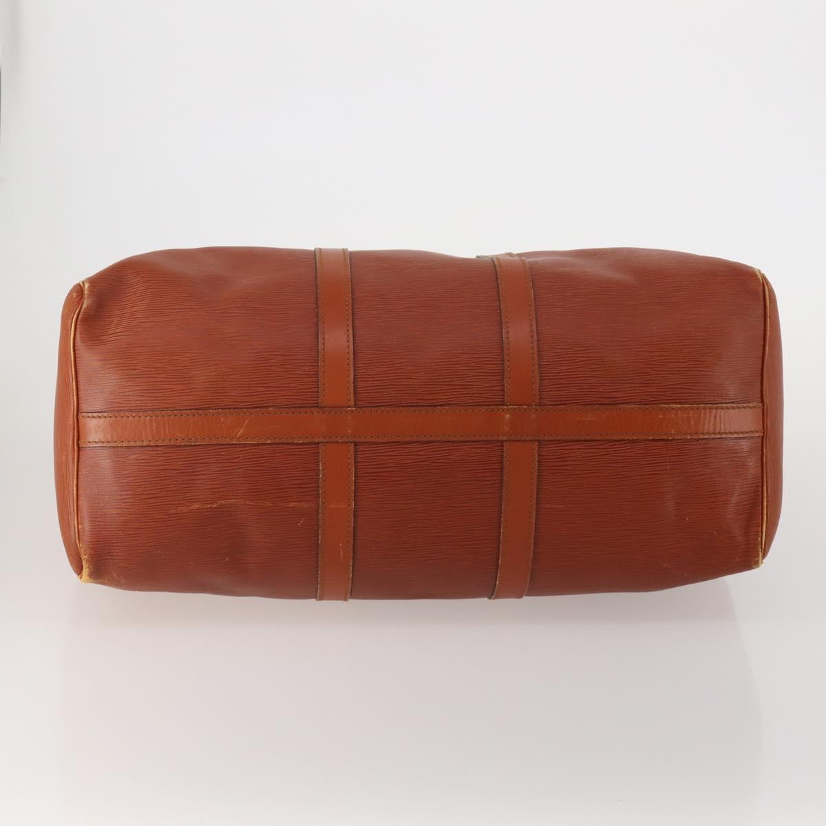LOUIS VUITTON Epi Keepall 50 Boston Bag Brown M42968 LV Auth 200906
