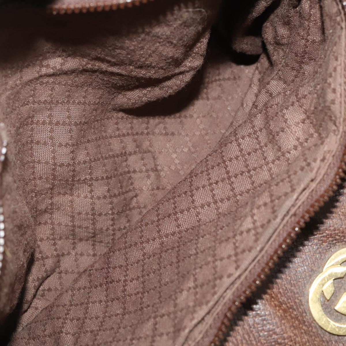 GUCCI GG Supreme Boston Bag PVC Beige Gold Auth 200907