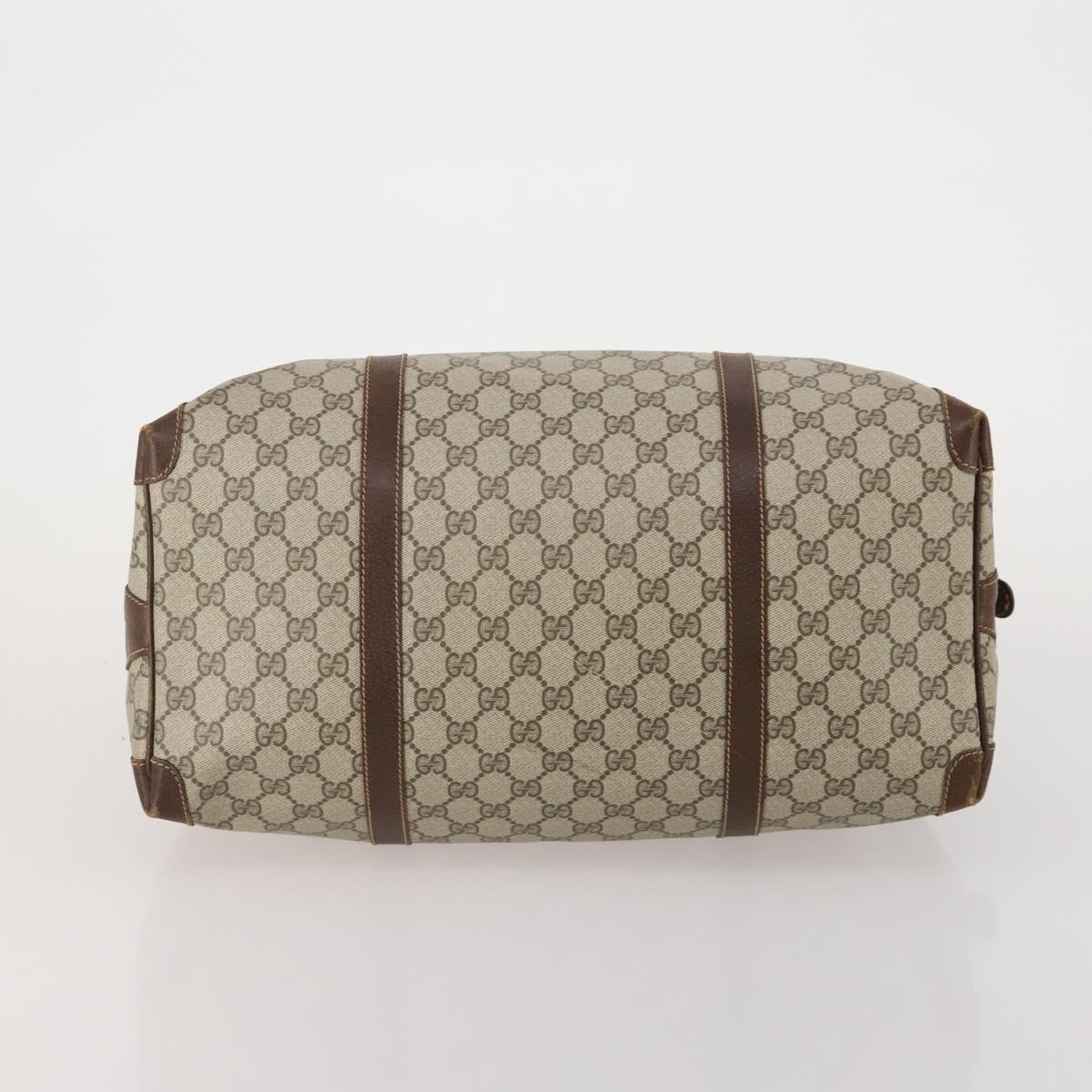 GUCCI GG Supreme Boston Bag PVC Beige Gold Auth 200907