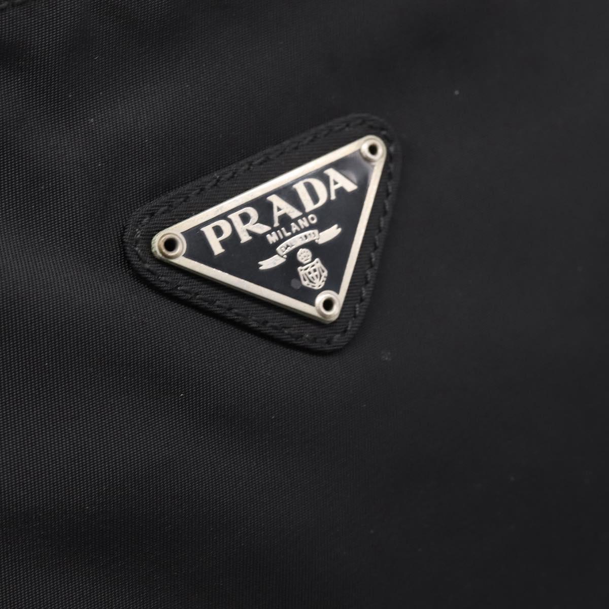 PRADA Shoulder Bag Nylon Black Silver Auth 200908V