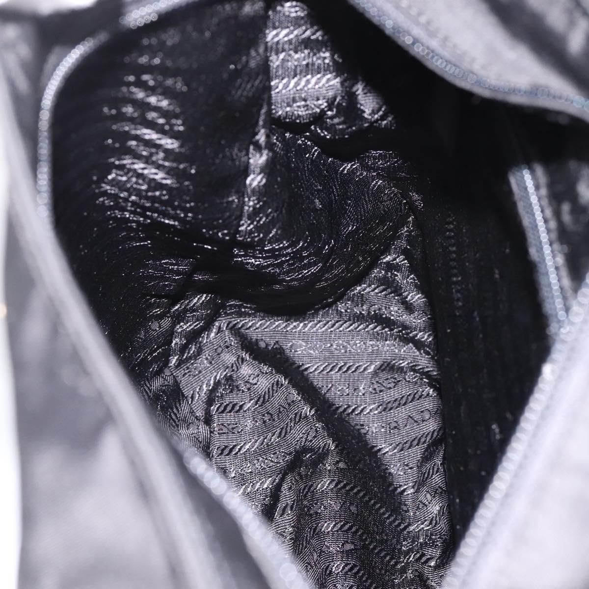 PRADA Shoulder Bag Nylon Black Silver Auth 200908V