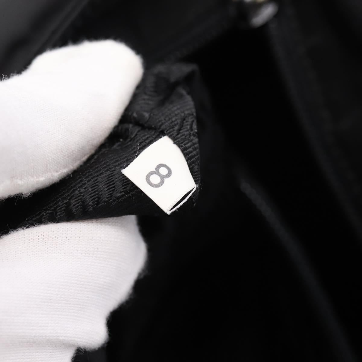 PRADA Shoulder Bag Nylon Black Silver Auth 200908V