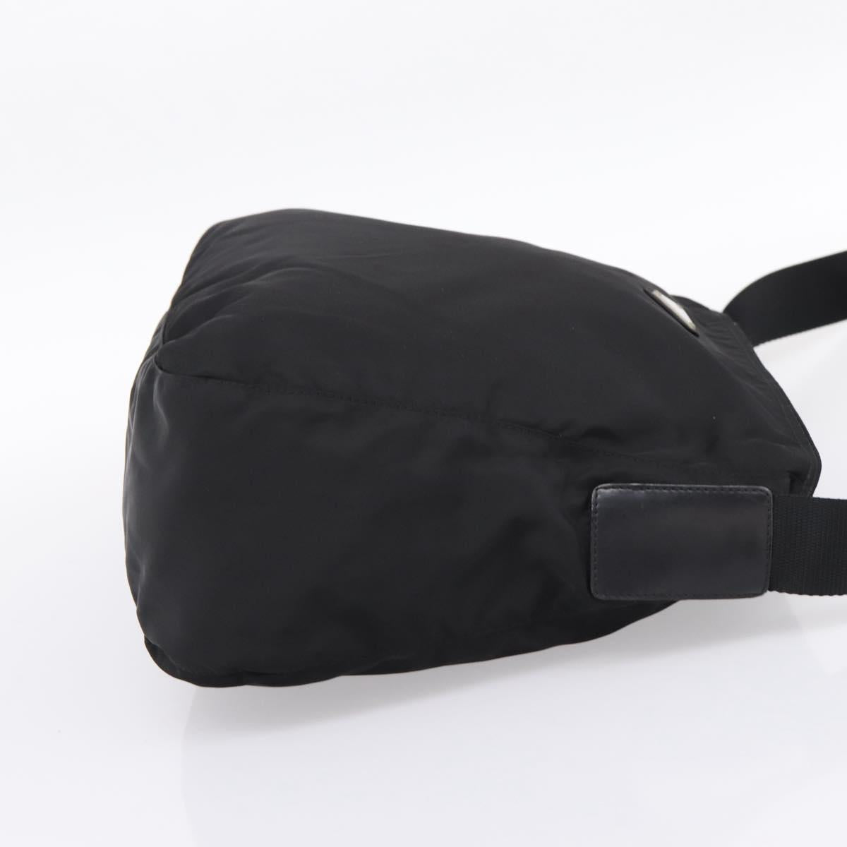 PRADA Shoulder Bag Nylon Black Silver Auth 200908V
