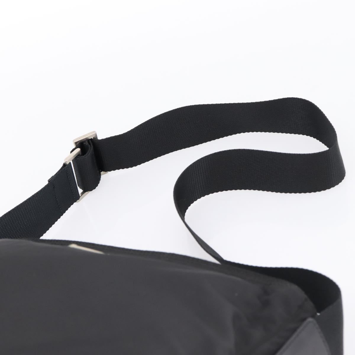 PRADA Shoulder Bag Nylon Black Silver Auth 200908V