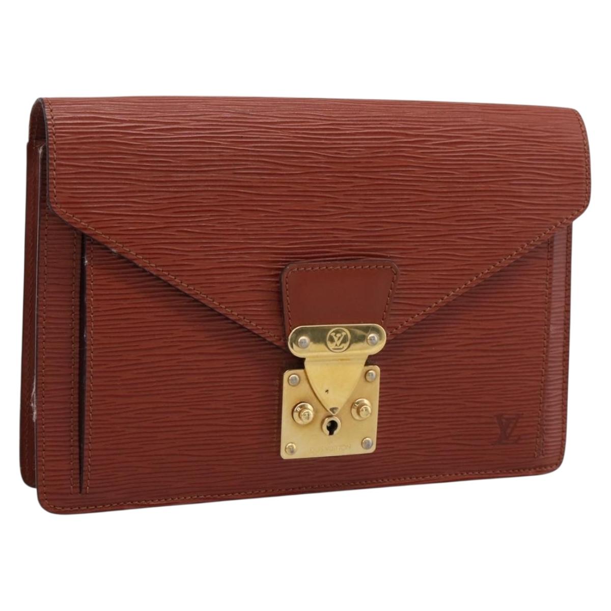 LOUIS VUITTON Epi Serie Dragonne Hand Bag Brown M52618 LV Auth 200913
