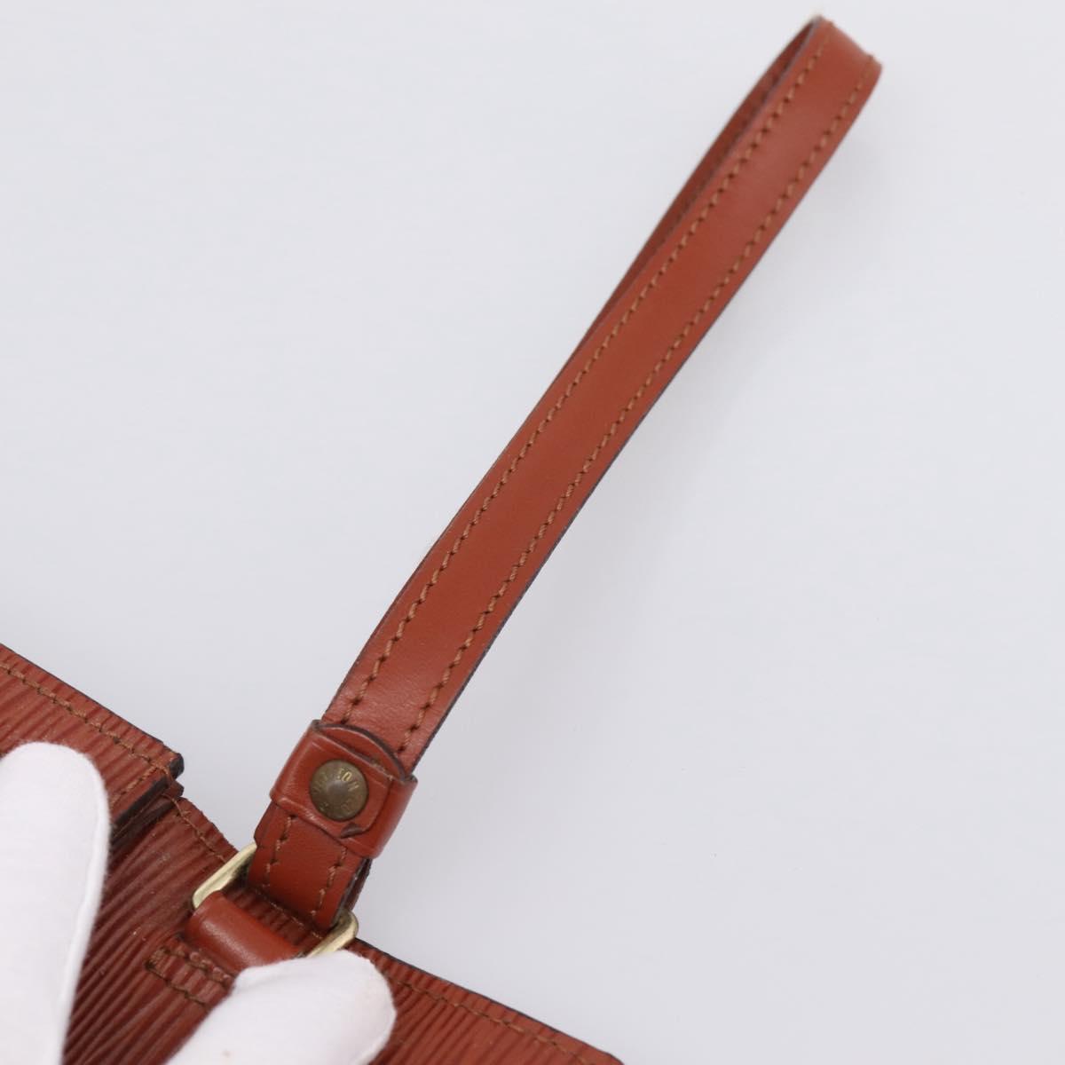 LOUIS VUITTON Epi Serie Dragonne Hand Bag Brown M52618 LV Auth 200913