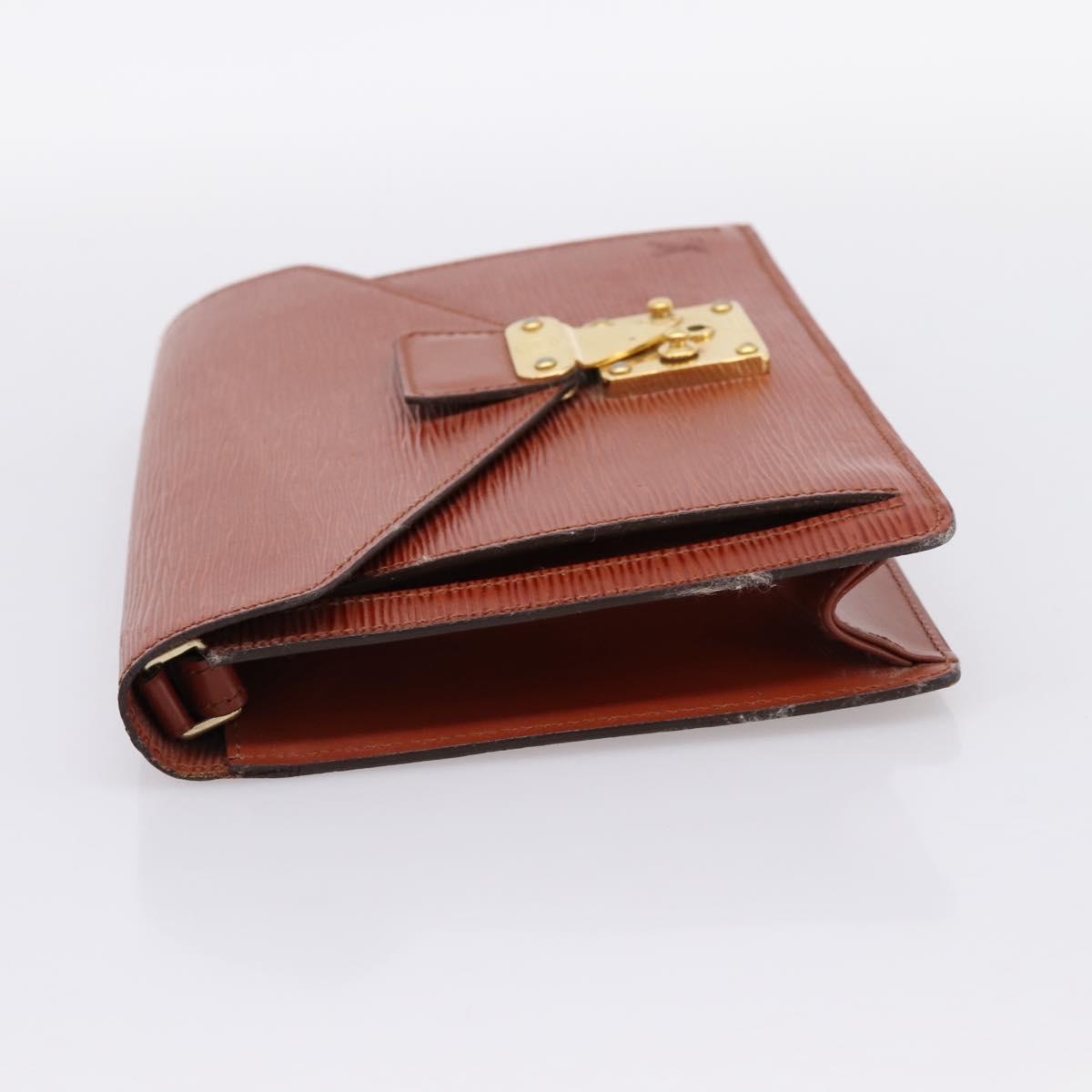 LOUIS VUITTON Epi Serie Dragonne Hand Bag Brown M52618 LV Auth 200913