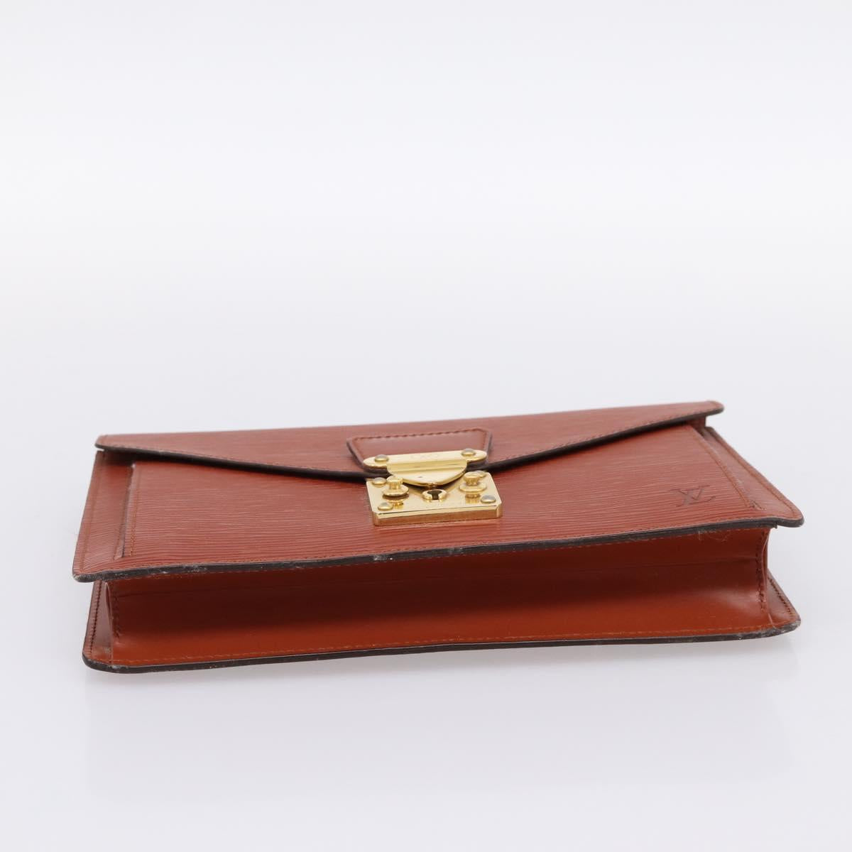 LOUIS VUITTON Epi Serie Dragonne Hand Bag Brown M52618 LV Auth 200913