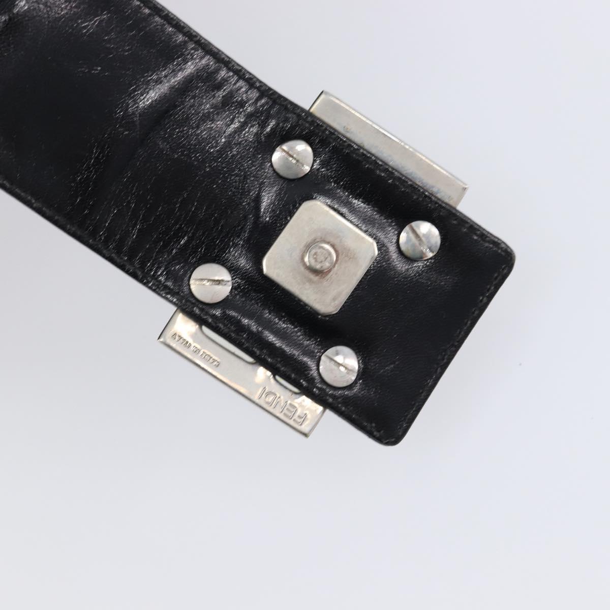 FENDI Mamma Baguette Hand Bag Cotton jersey Black Silver Auth 200914V
