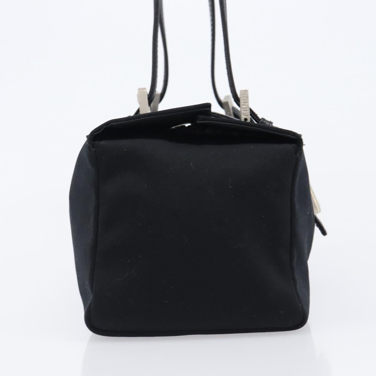 FENDI Mamma Baguette Hand Bag Cotton jersey Black Silver Auth 200914V