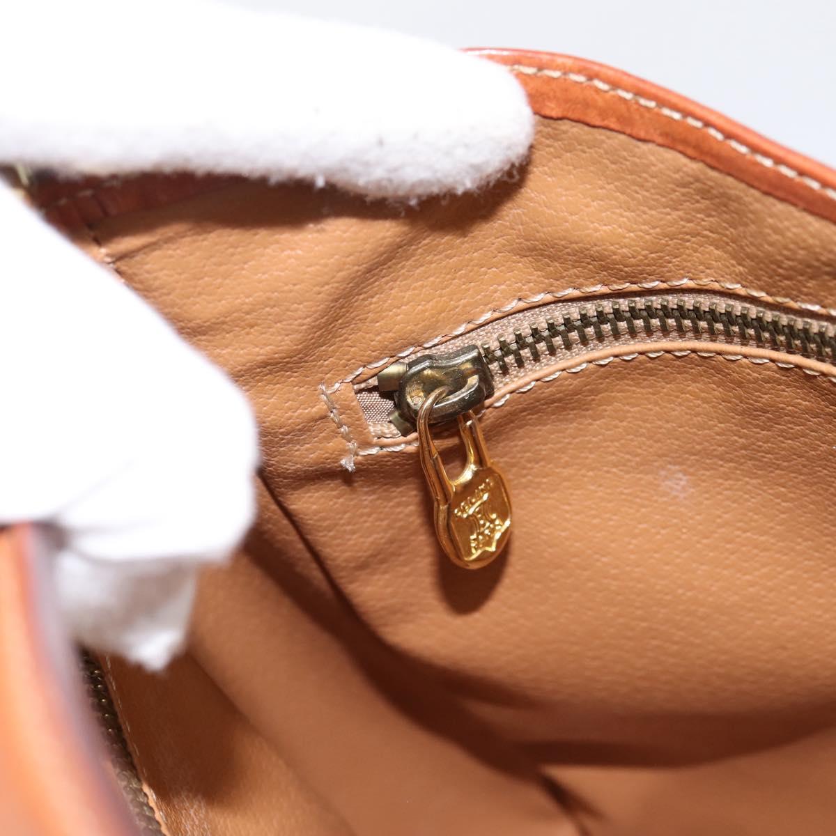 CELINE Macadam Canvas Shoulder Bag PVC Leather Brown Gold Auth 200915A