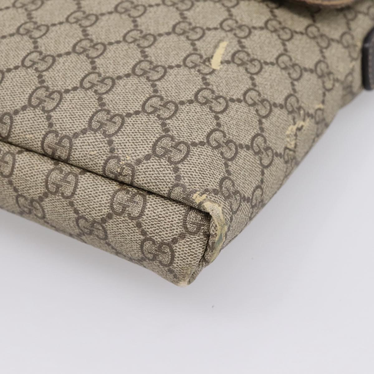 GUCCI GG Supreme Shoulder Bag PVC Beige Gold 223666 Auth 200916
