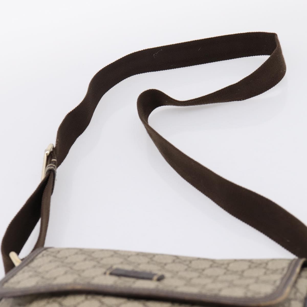 GUCCI GG Supreme Shoulder Bag PVC Beige Gold 223666 Auth 200916