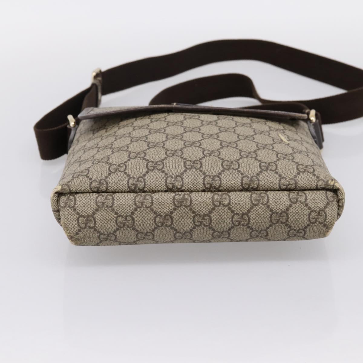 GUCCI GG Supreme Shoulder Bag PVC Beige Gold 223666 Auth 200916