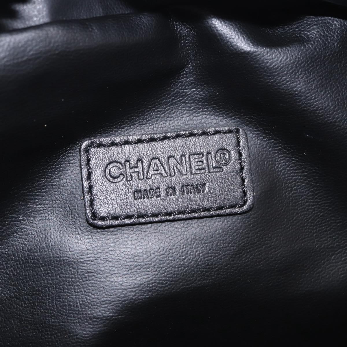 CHANEL Pouch Canvas Black CC Auth 200917M