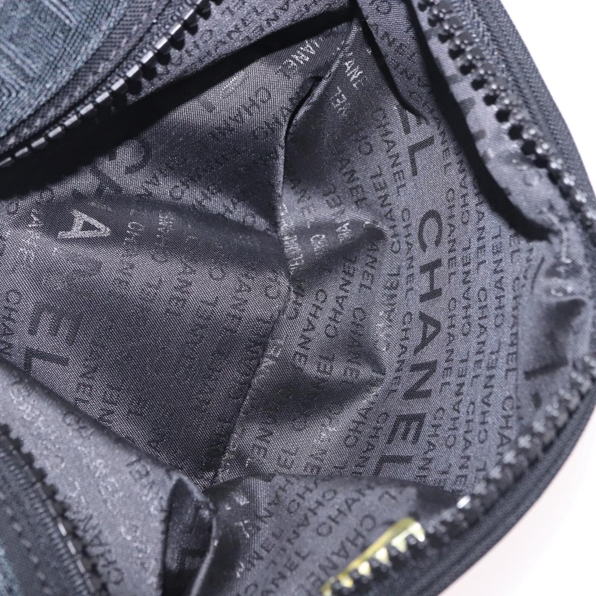 CHANEL Pouch Canvas Black CC Auth 200917M