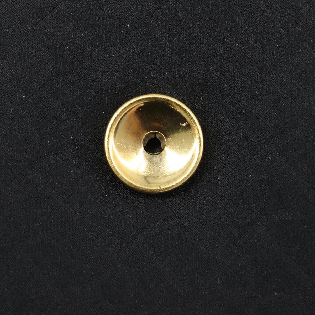 Christian Dior Trotter Canvas Chain Shoulder Bag Black Gold Auth 200920