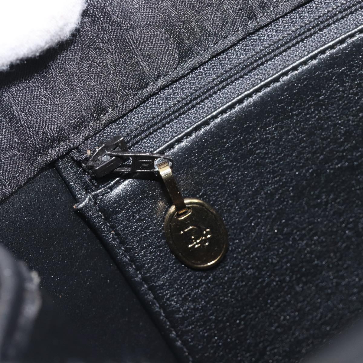 Christian Dior Trotter Canvas Chain Shoulder Bag Black Gold Auth 200920