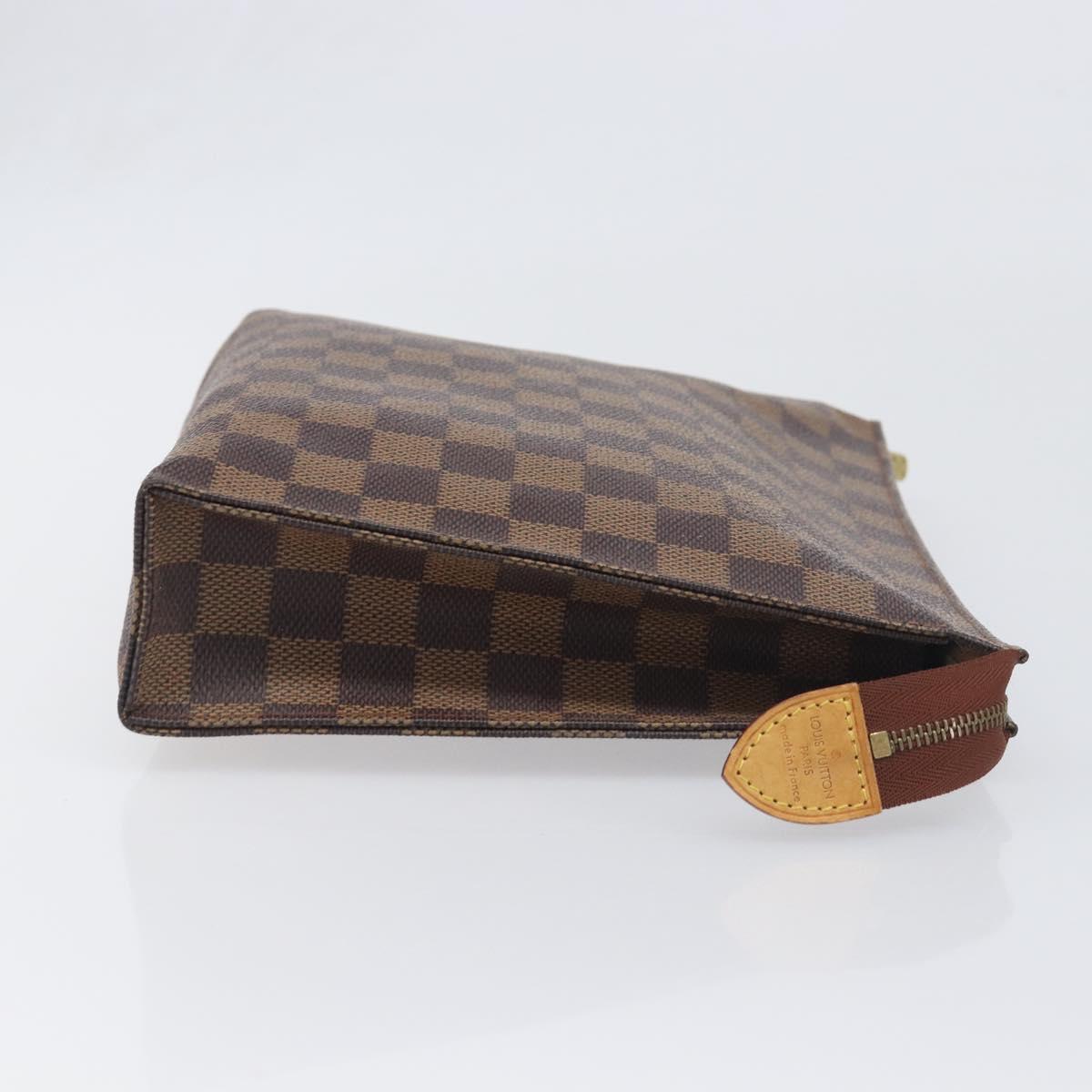 LOUIS VUITTON Damier Ebene Poche Toilette 26 Pouch N47543 LV Auth 200925