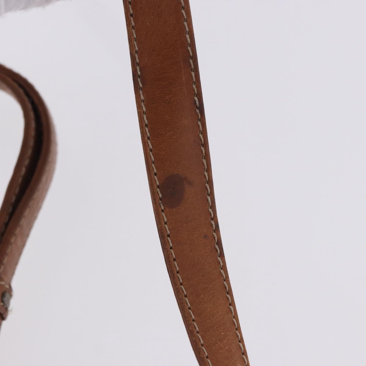 CELINE Macadam Canvas Shoulder Bag PVC Leather Brown Gold Auth 200927