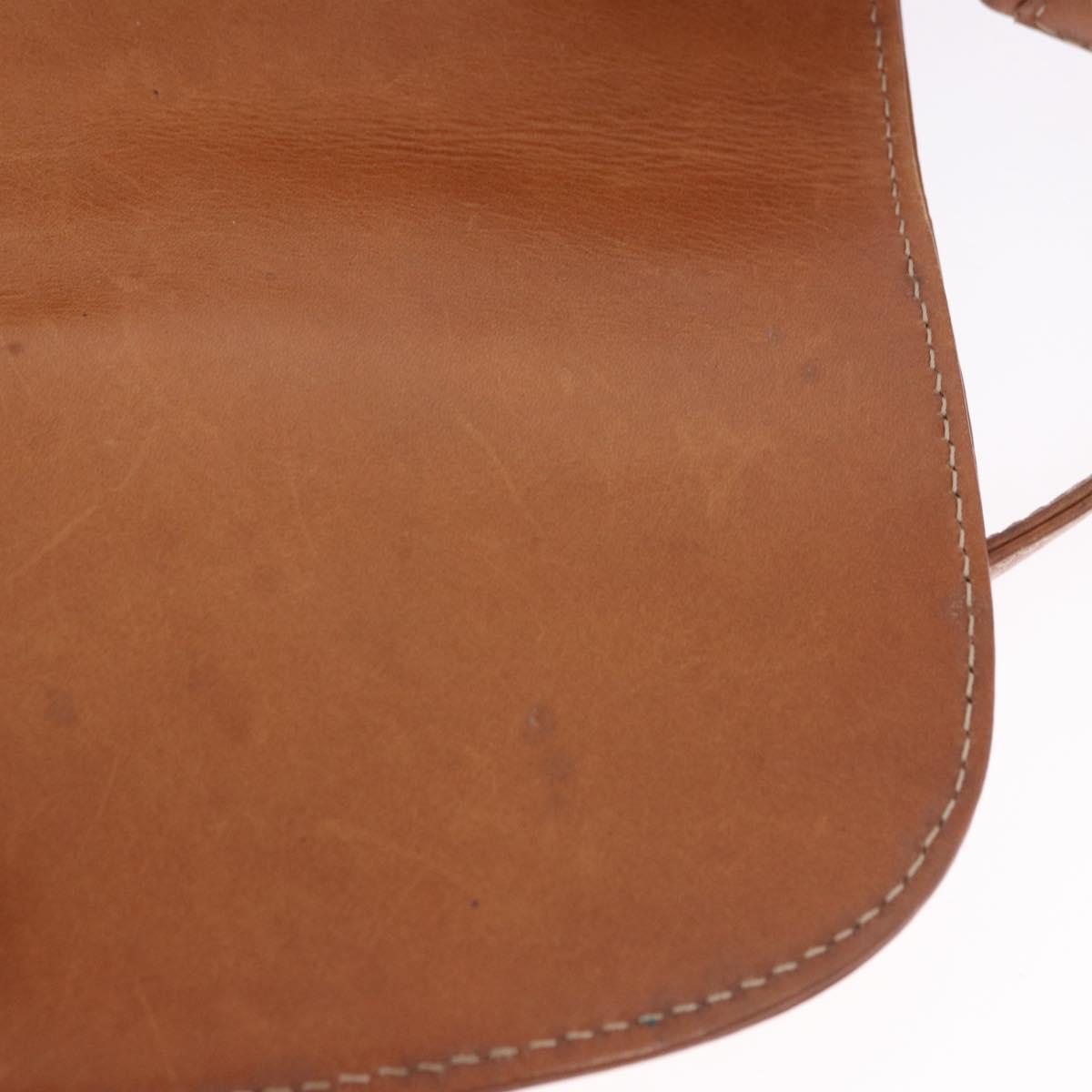 CELINE Macadam Canvas Shoulder Bag PVC Leather Brown Gold Auth 200927