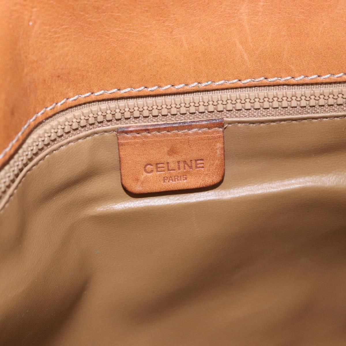 CELINE Macadam Canvas Shoulder Bag PVC Leather Brown Gold Auth 200927