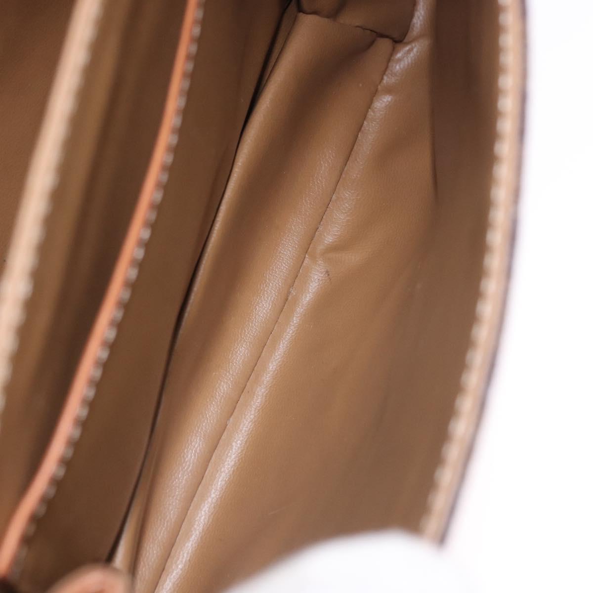 CELINE Macadam Canvas Shoulder Bag PVC Leather Brown Gold Auth 200927
