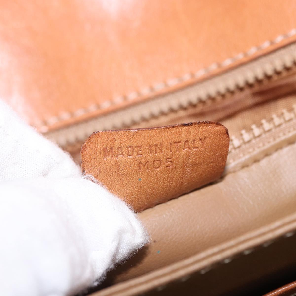 CELINE Macadam Canvas Shoulder Bag PVC Leather Brown Gold Auth 200927
