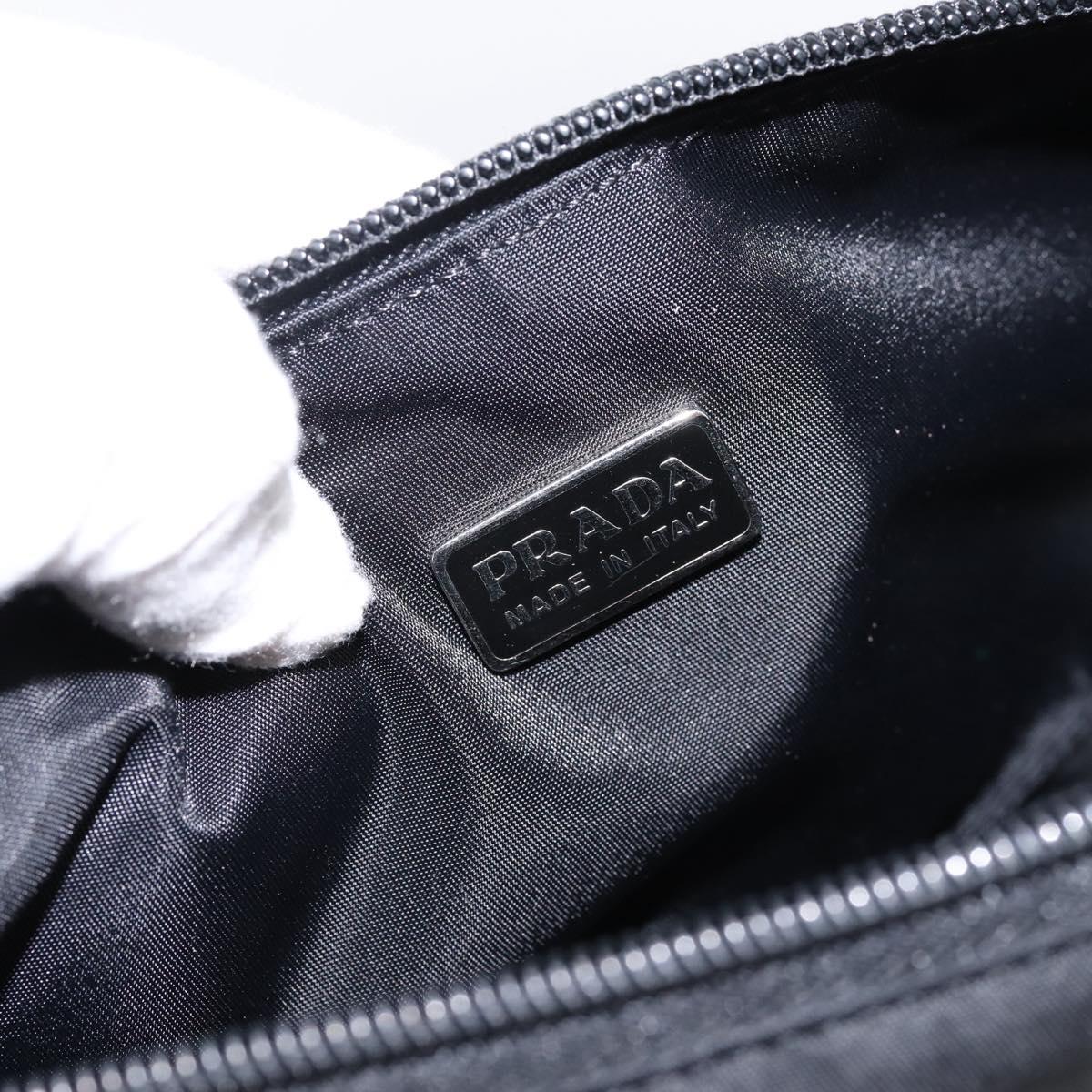 PRADA Accessory Pouch Nylon Black Silver Auth 200929V