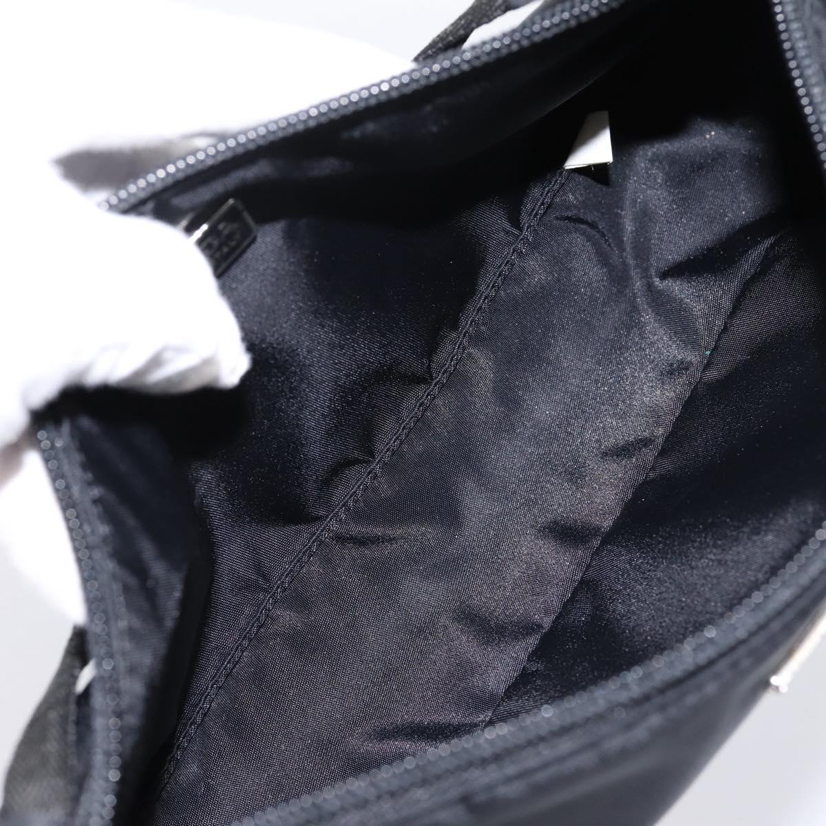 PRADA Accessory Pouch Nylon Black Silver Auth 200929V