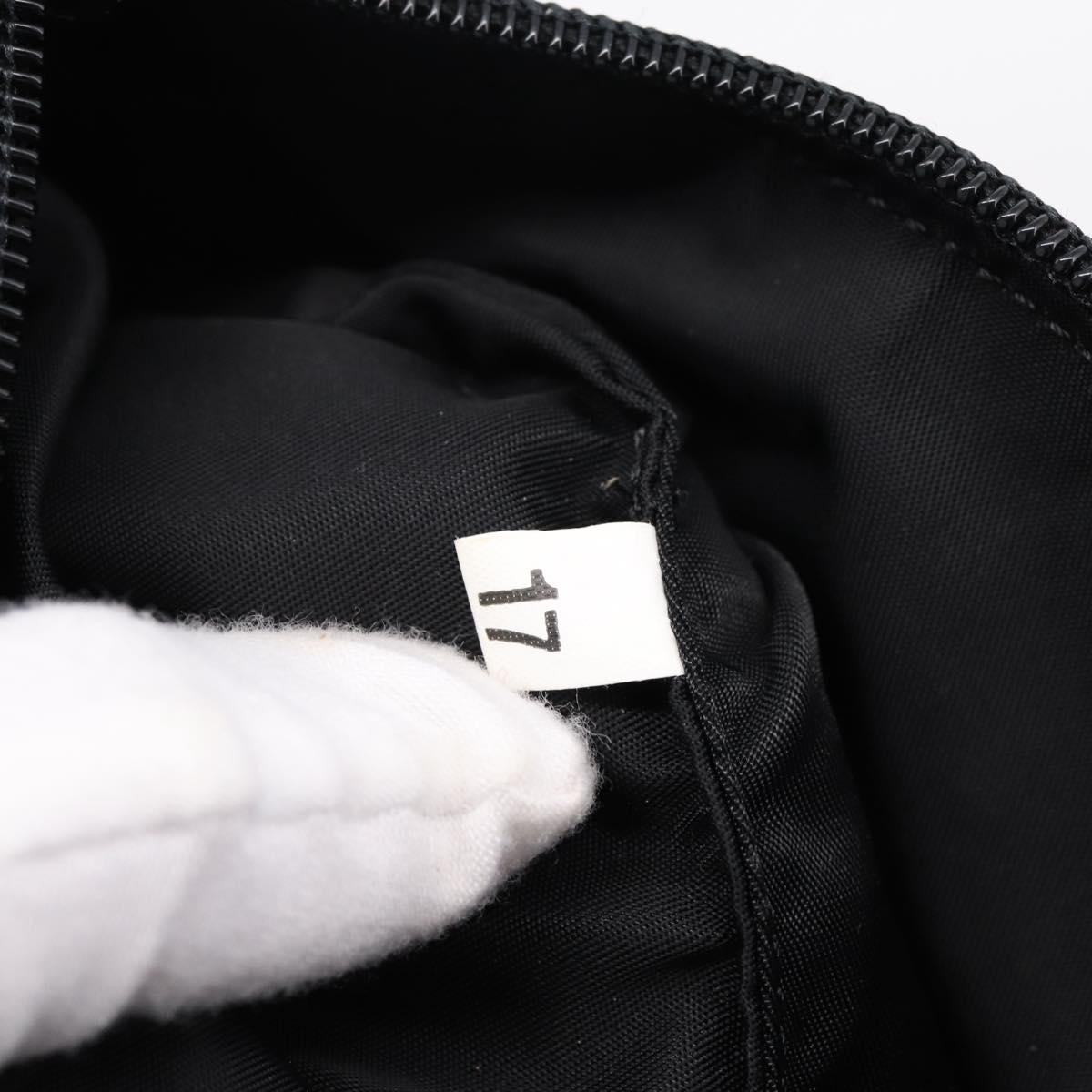 PRADA Accessory Pouch Nylon Black Silver Auth 200929V