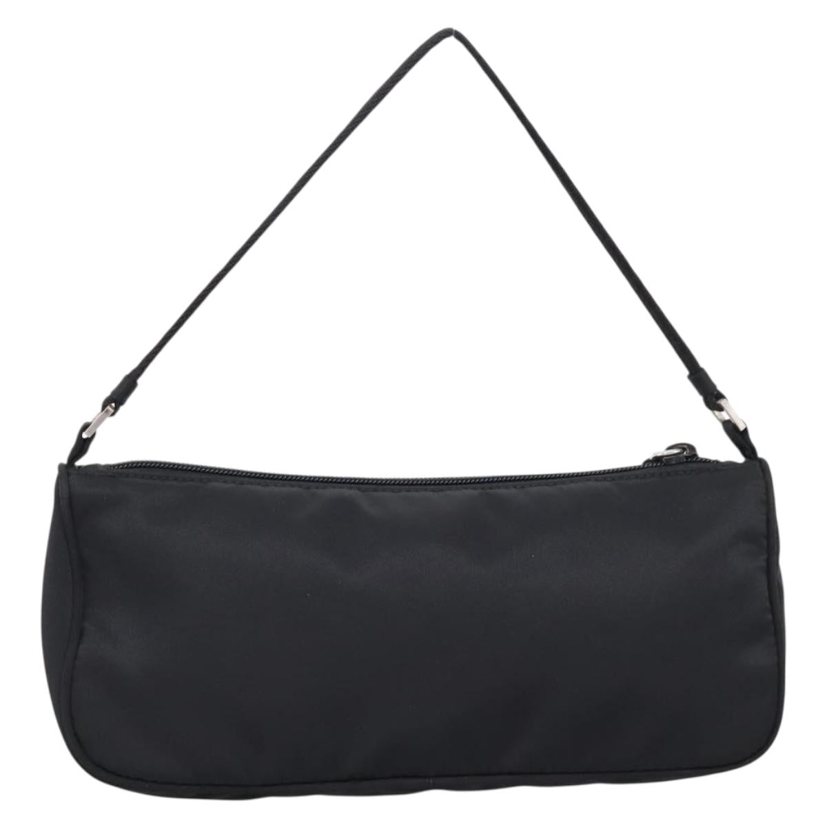 PRADA Accessory Pouch Nylon Black Silver Auth 200929V
