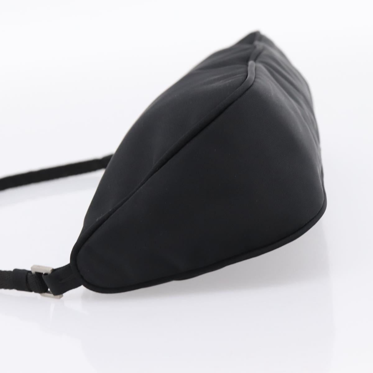 PRADA Accessory Pouch Nylon Black Silver Auth 200929V