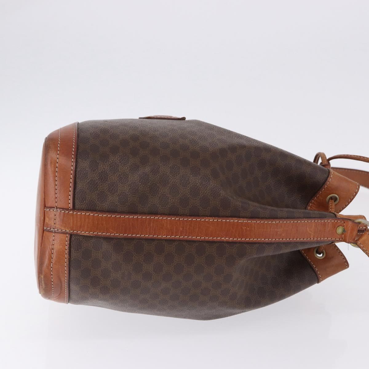 CELINE Macadam Shoulder Bag PVC Leather Brown Gold Auth 200933