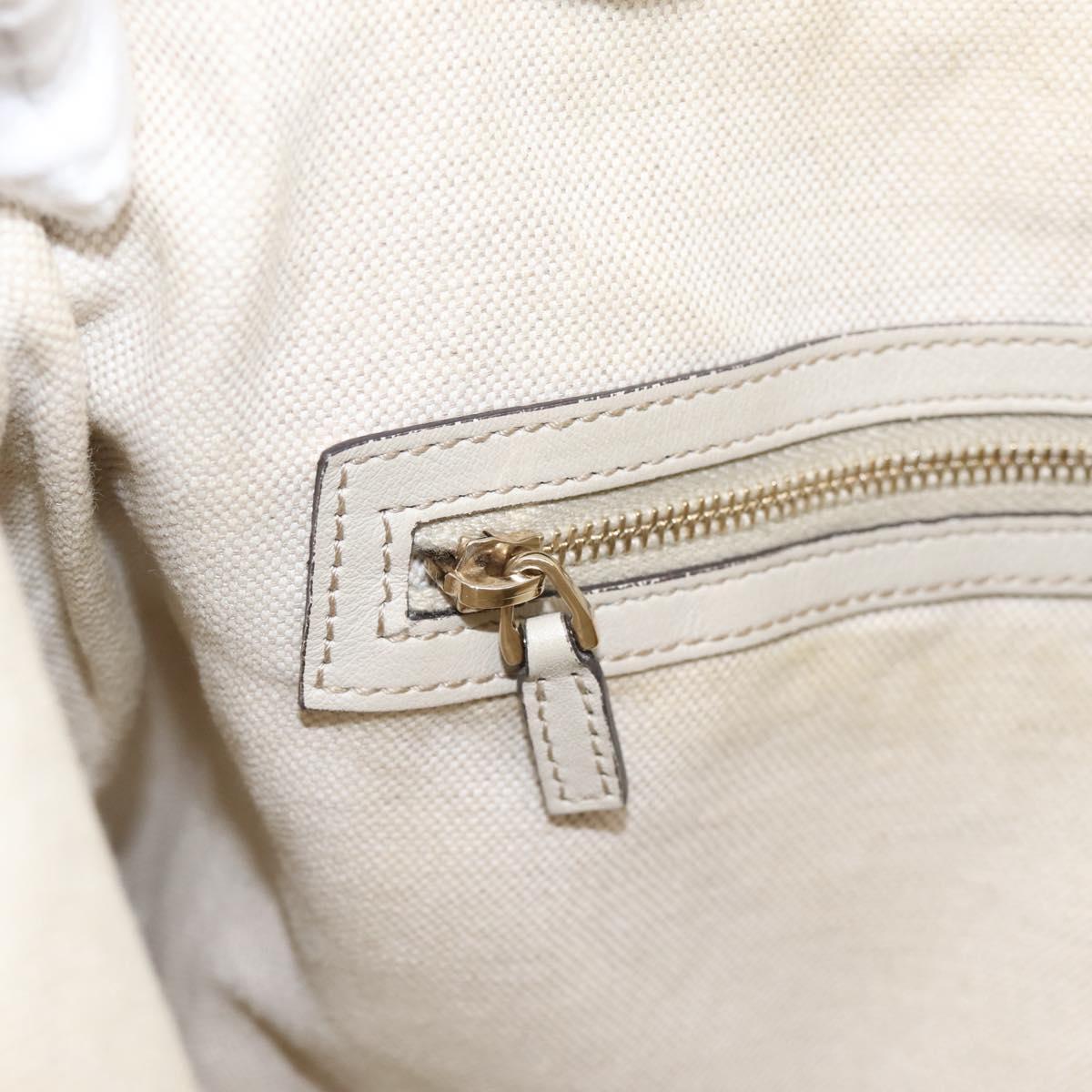 GUCCI GG Canvas Guccissima Shoulder Bag Leather Ivory Gold Auth 200934A