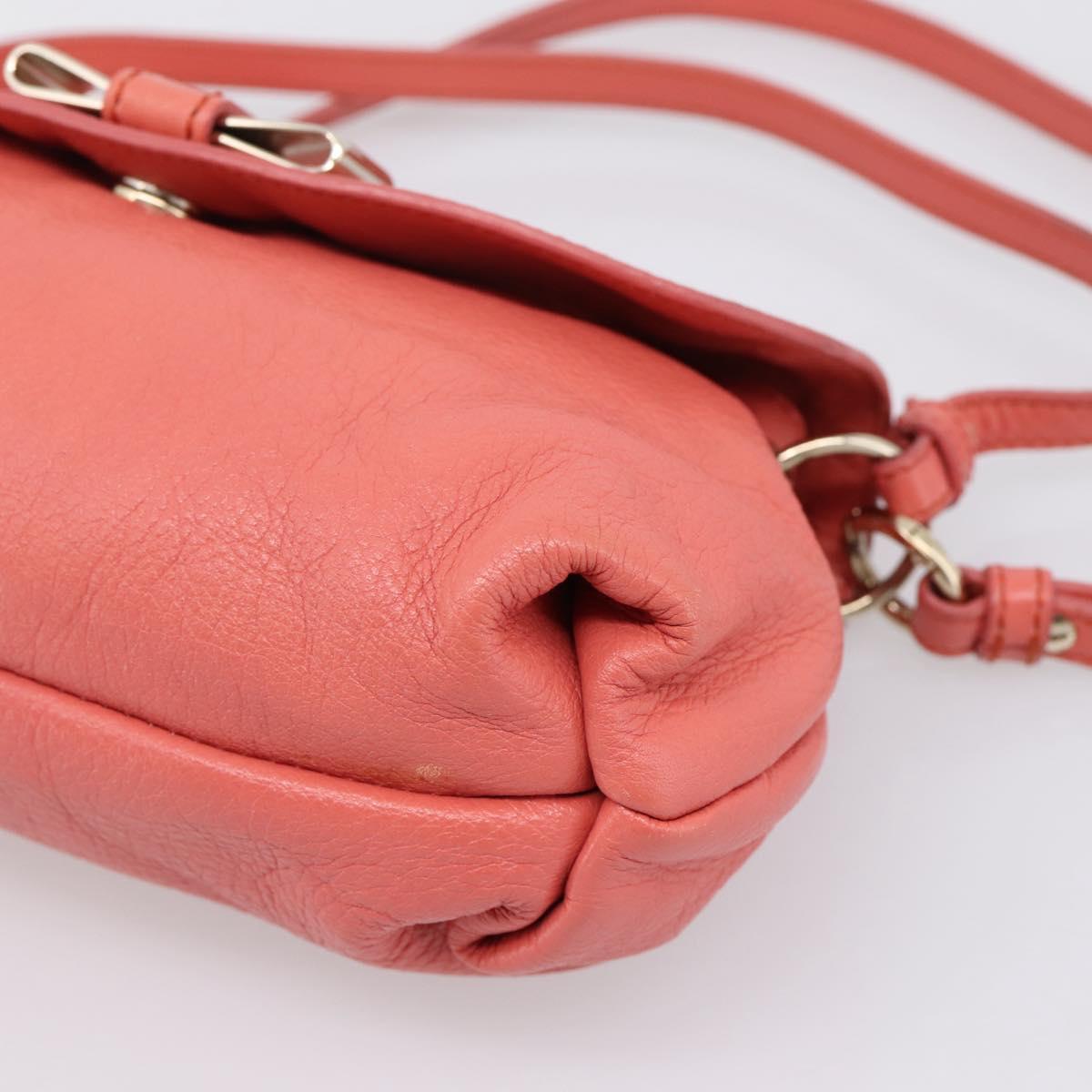 Chloe Lily Hand Bag Leather 2way Pink Gold Auth 200938A