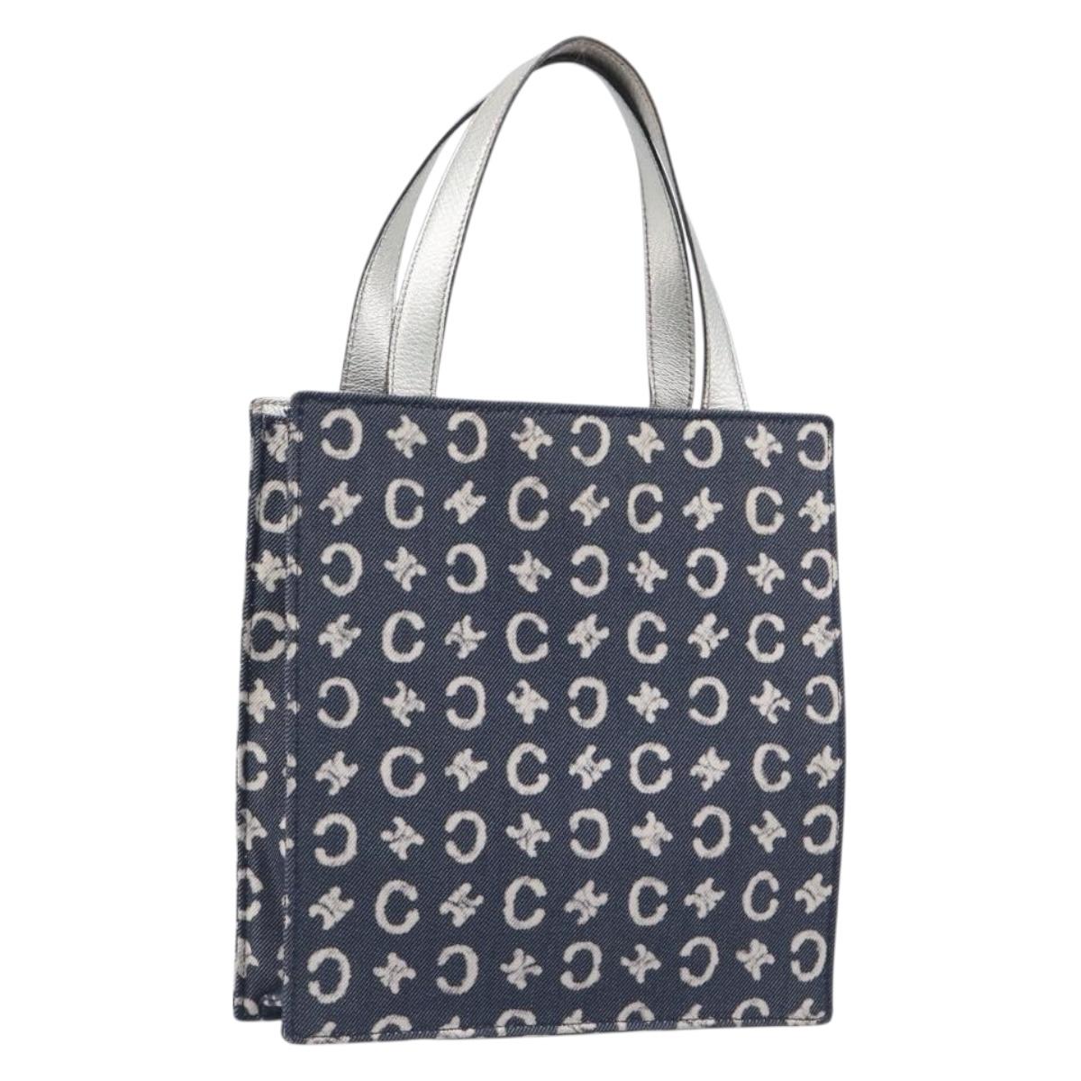 CELINE C Macadam Canvas Hand Bag Navy Auth 200940A
