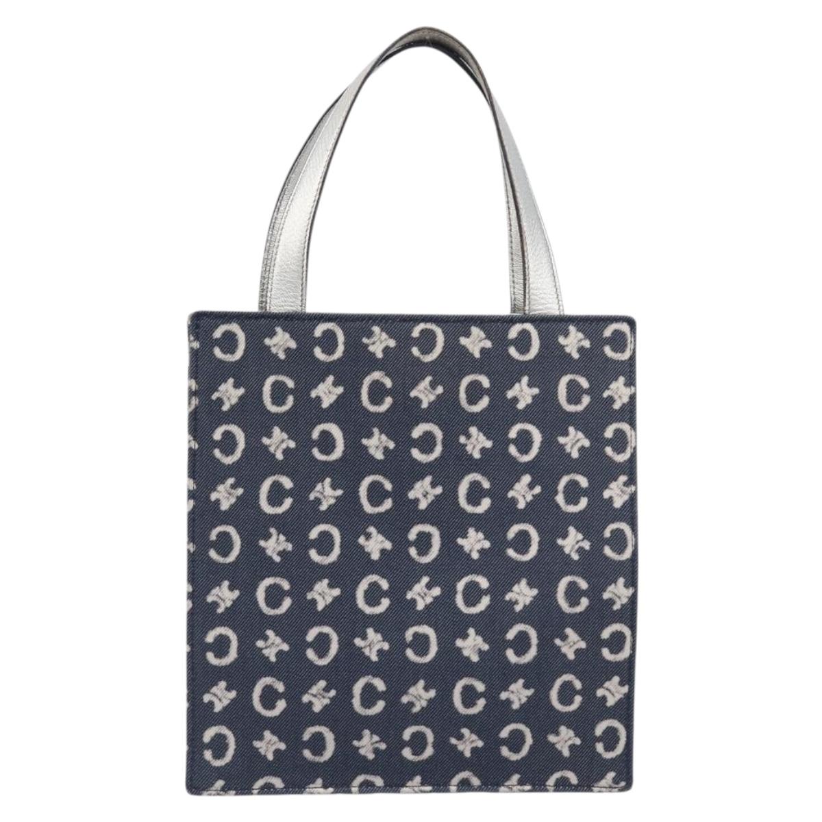 CELINE C Macadam Canvas Hand Bag Navy Auth 200940A