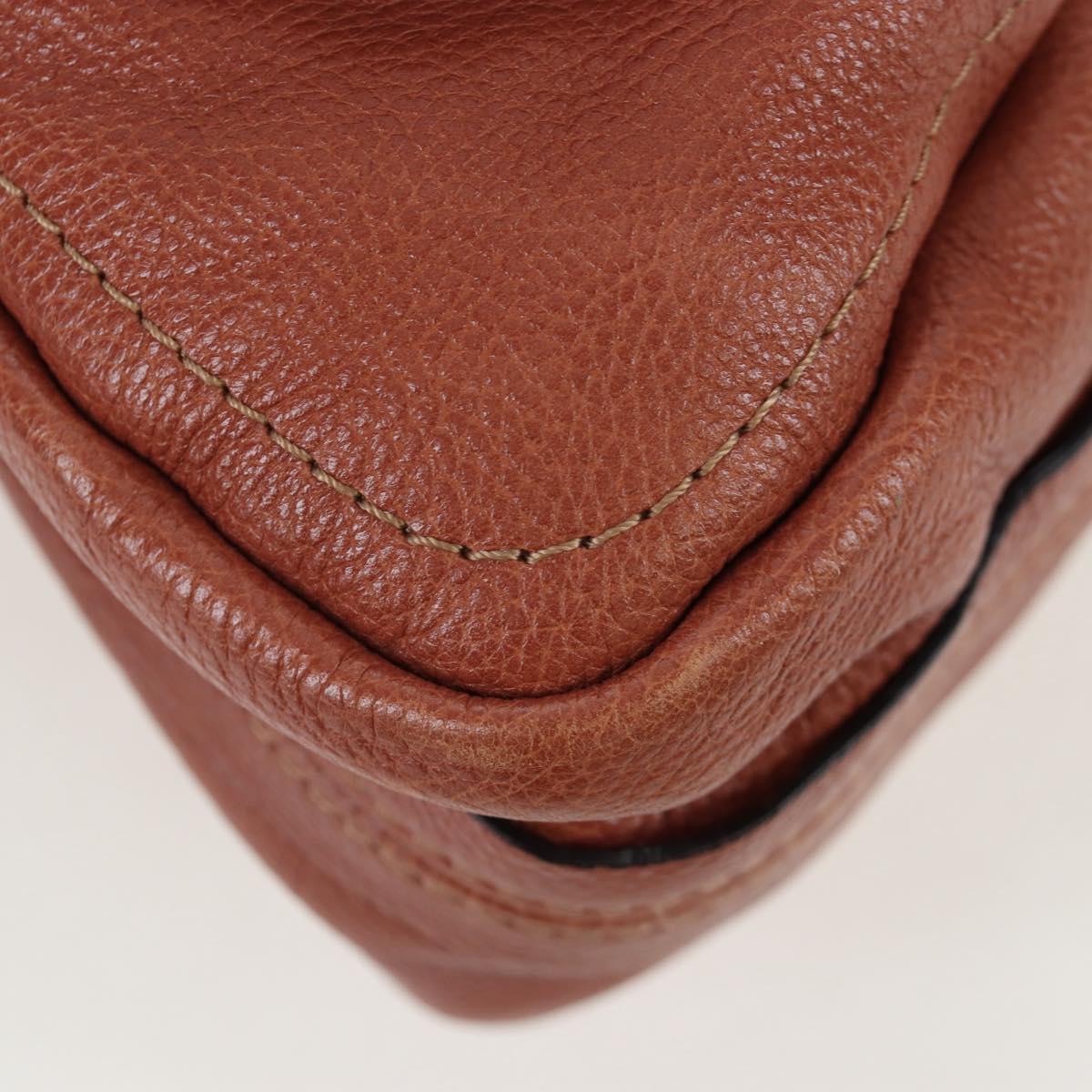Chloe Paraty Hand Bag Leather 2way Brown Gold Auth 200955V