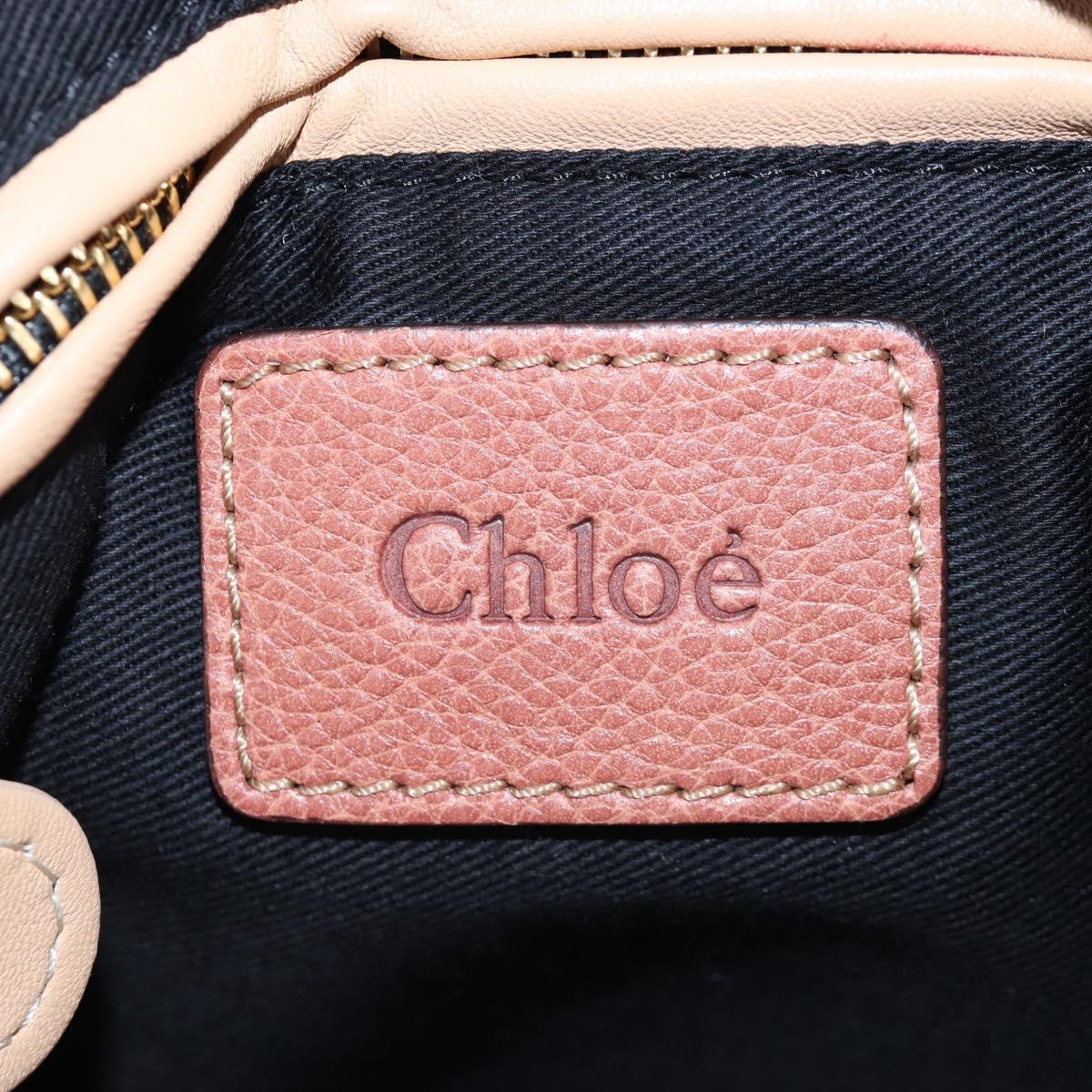 Chloe Paraty Hand Bag Leather 2way Brown Gold Auth 200955V