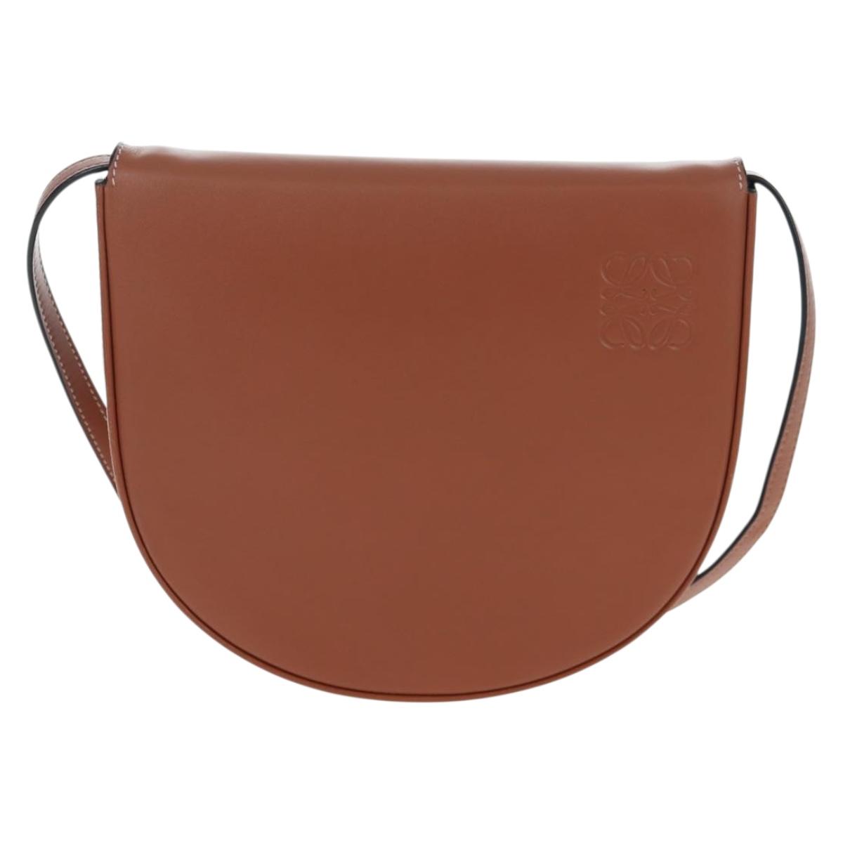 Chloe Shoulder Bag Leather Brown Silver Auth 200956V