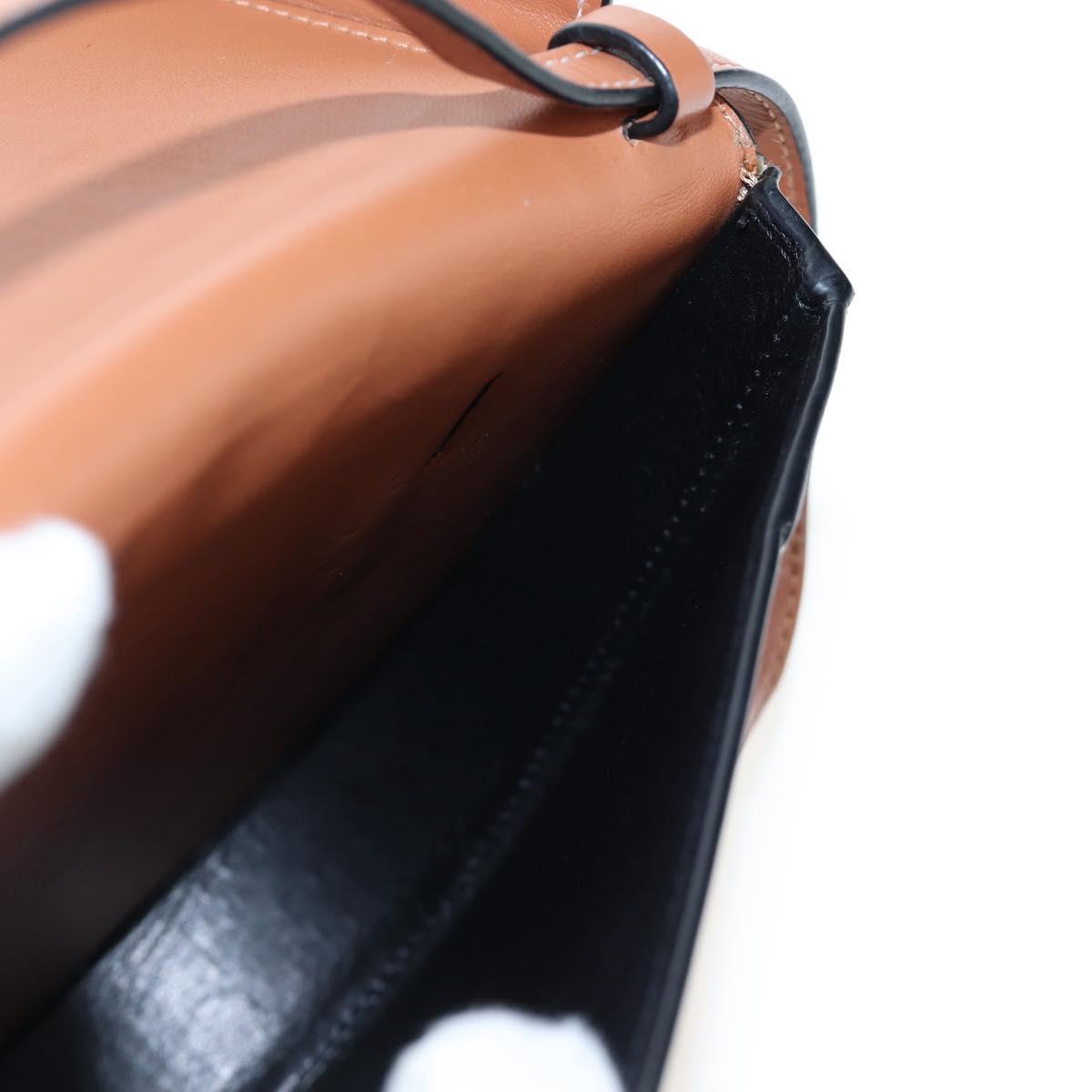 Chloe Shoulder Bag Leather Brown Silver Auth 200956V