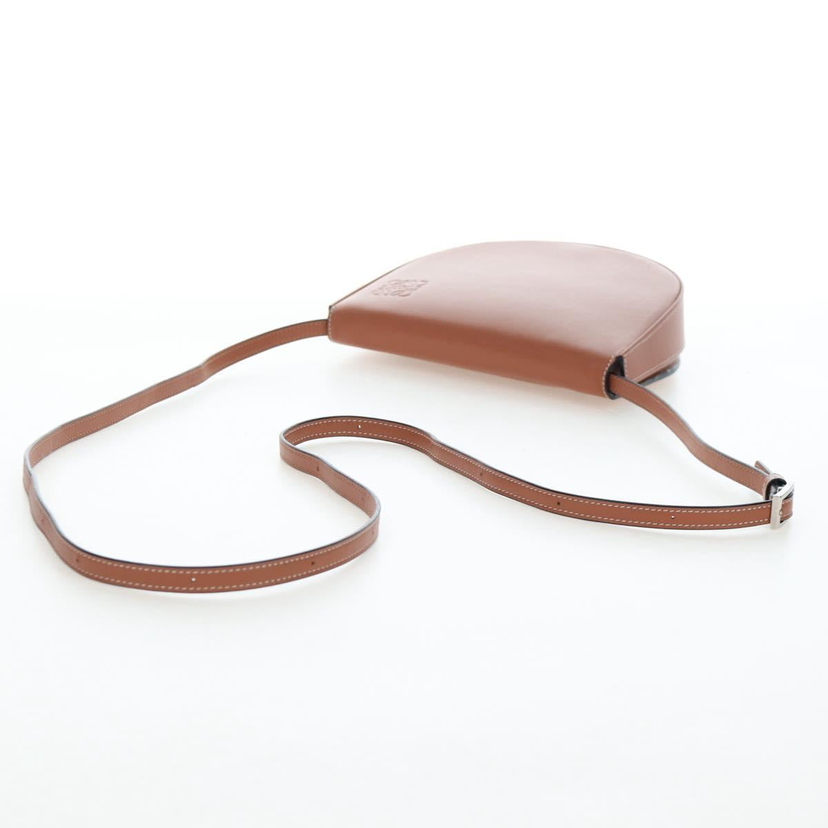 Chloe Shoulder Bag Leather Brown Silver Auth 200956V