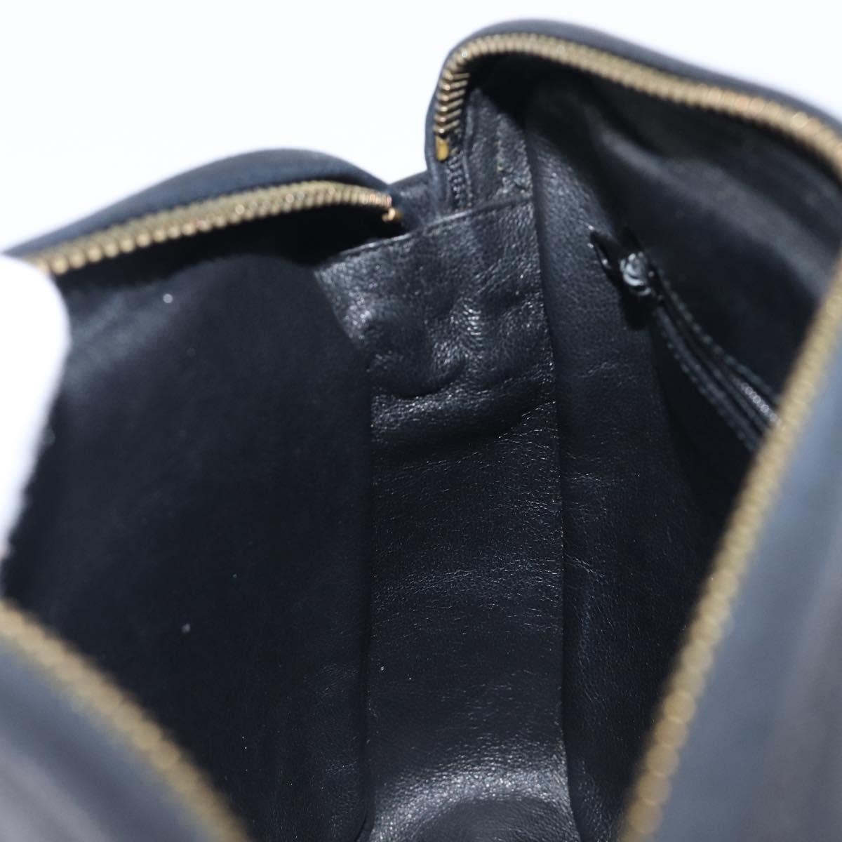 CHANEL Matelasse Chain Shoulder Bag Lamb Skin Black Gold CC Auth 200959V