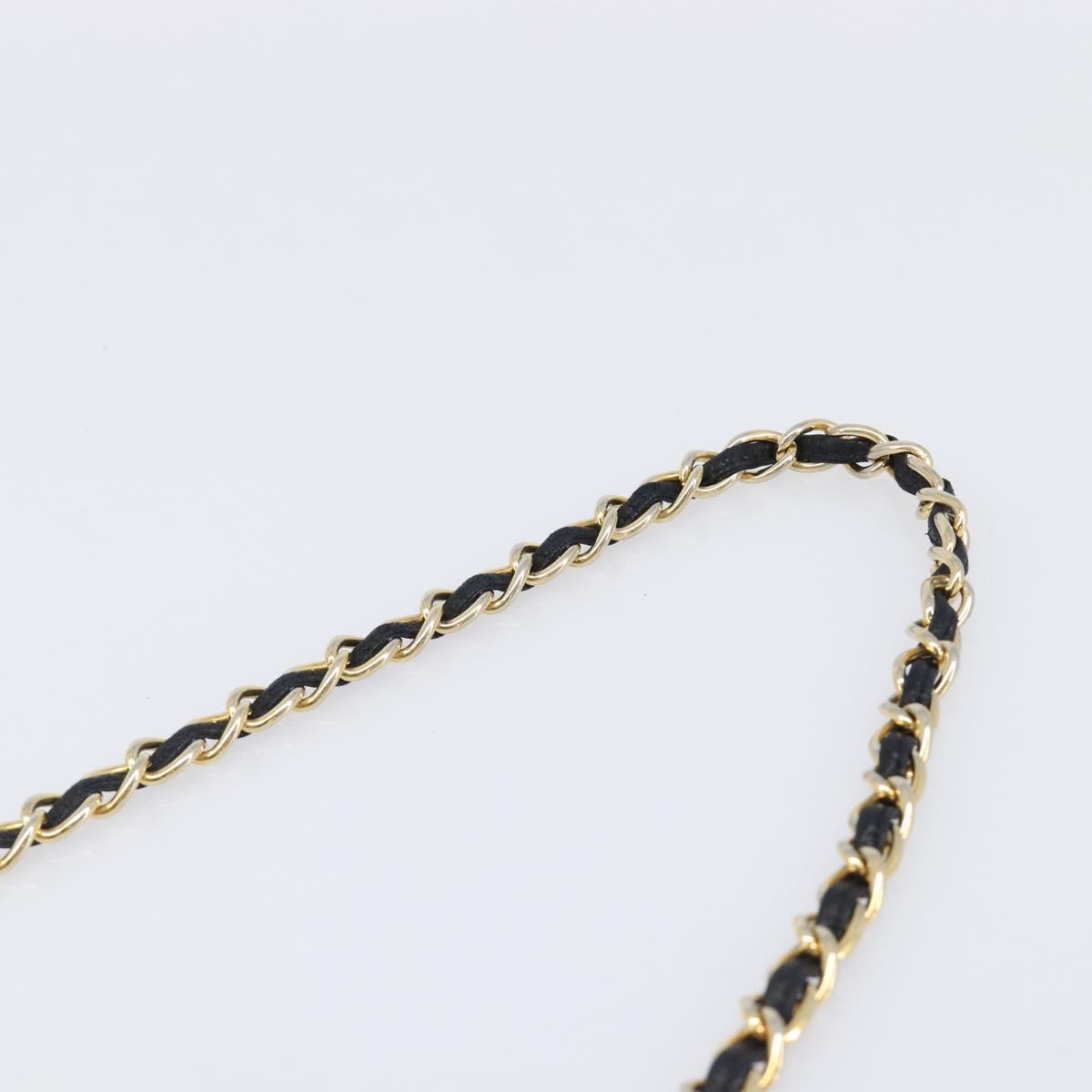 CHANEL Matelasse Chain Shoulder Bag Lamb Skin Black Gold CC Auth 200959V