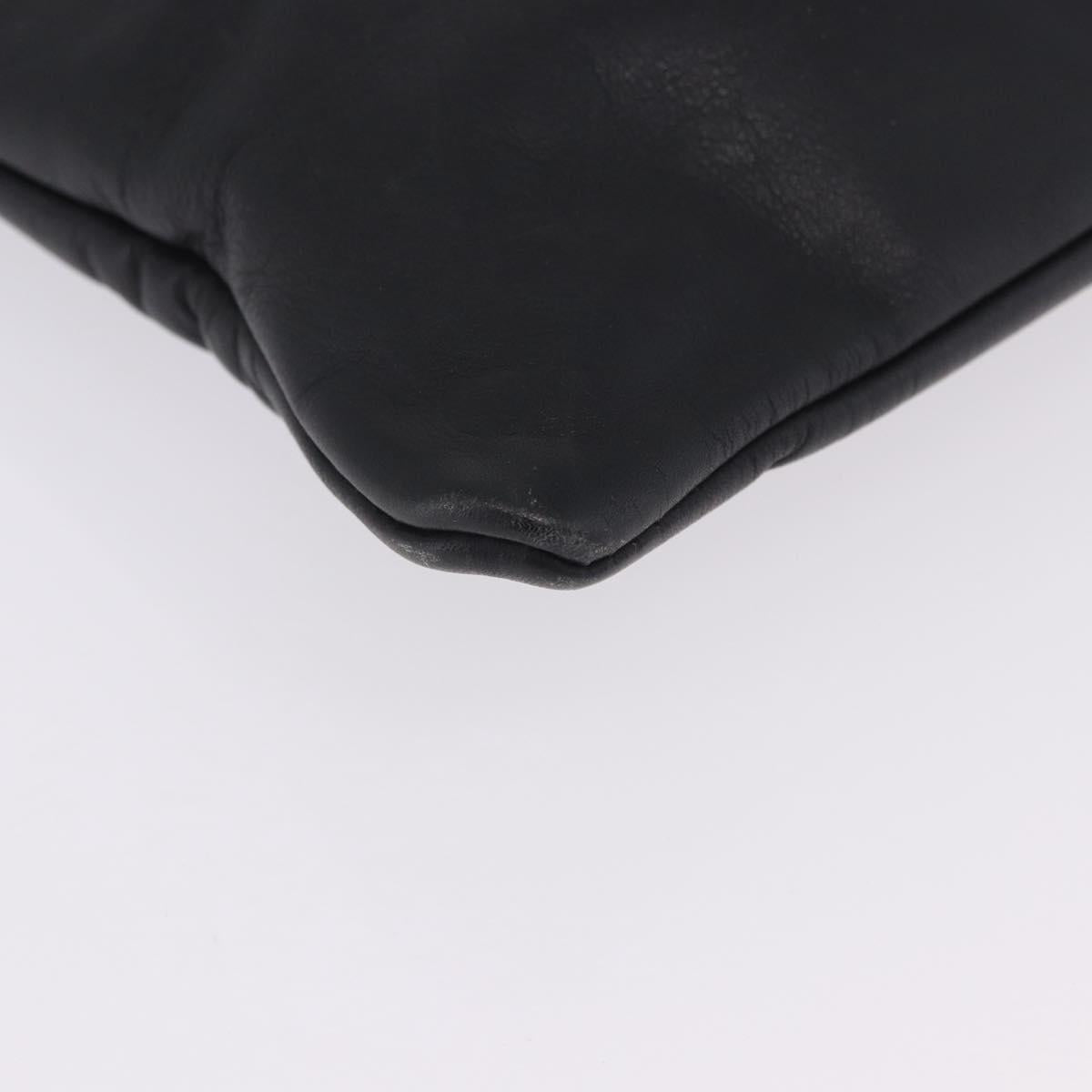 LOEWE Tote Bag Leather Black Gold Auth 200960