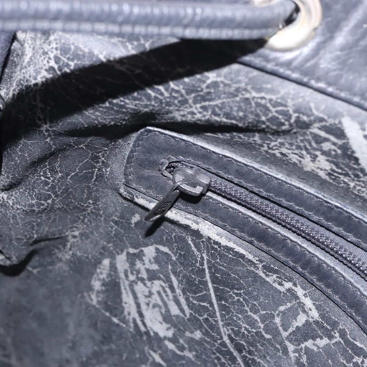 LOEWE Tote Bag Leather Black Gold Auth 200960