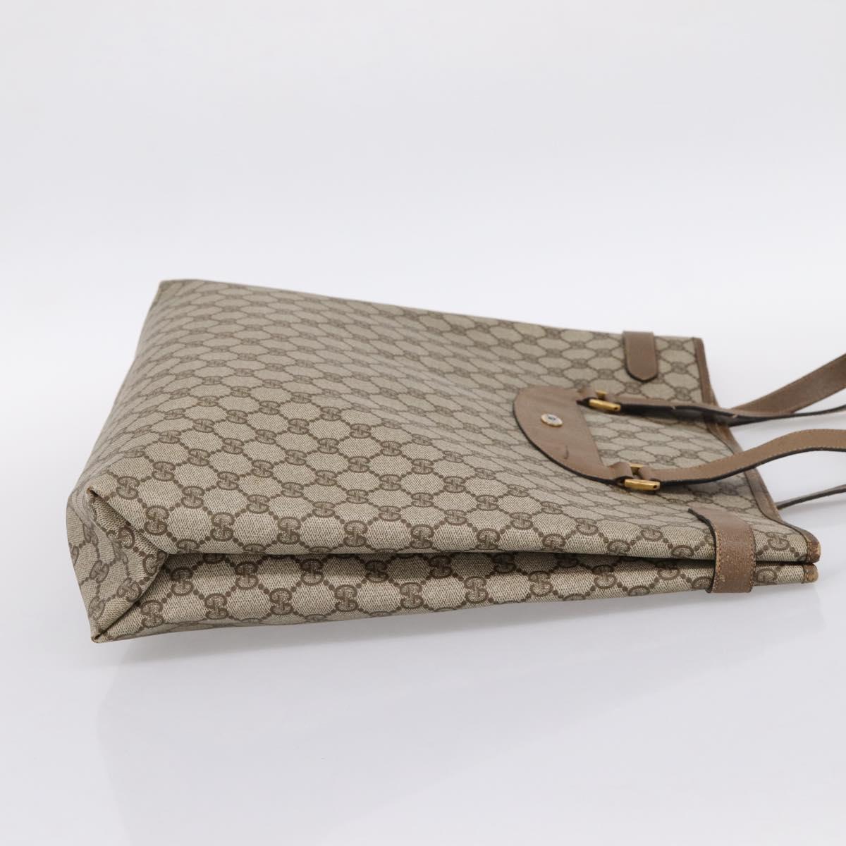 GUCCI GG Supreme Tote Bag PVC Beige Gold 39 02 061 Auth 200961